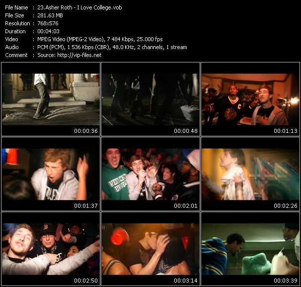 Asher Roth video ”I Love College” from dvd ”MixMash Urban March 2009”