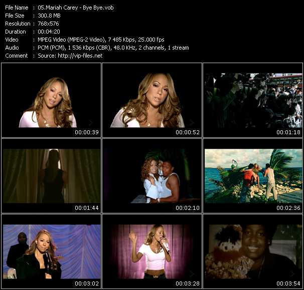 Mariah Carey video ”Bye Bye” from dvd ”MixMash Urban June 2008”