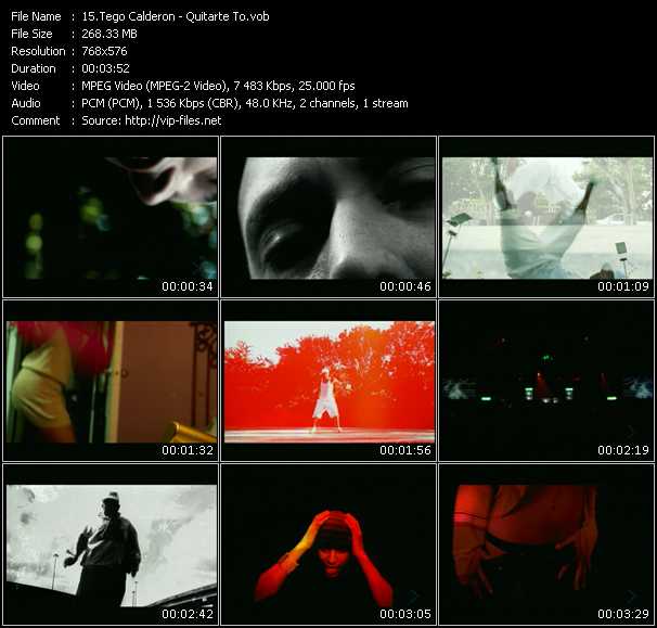 Tego Calderon video ”Quitarte To” from dvd ”MixMash Urban June 2008”