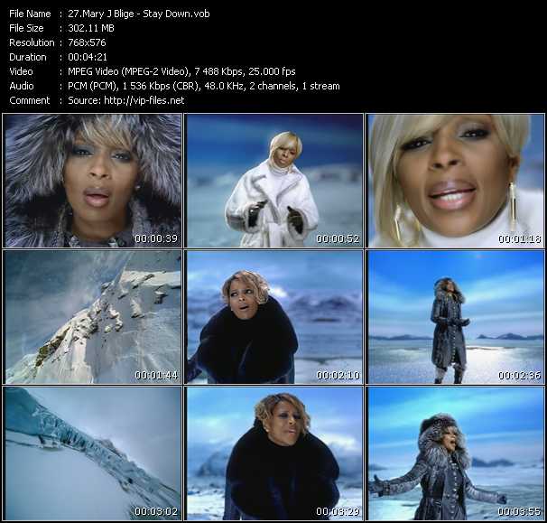 Mary J. Blige video ”Stay Down” from dvd ”MixMash Urban June 2008”