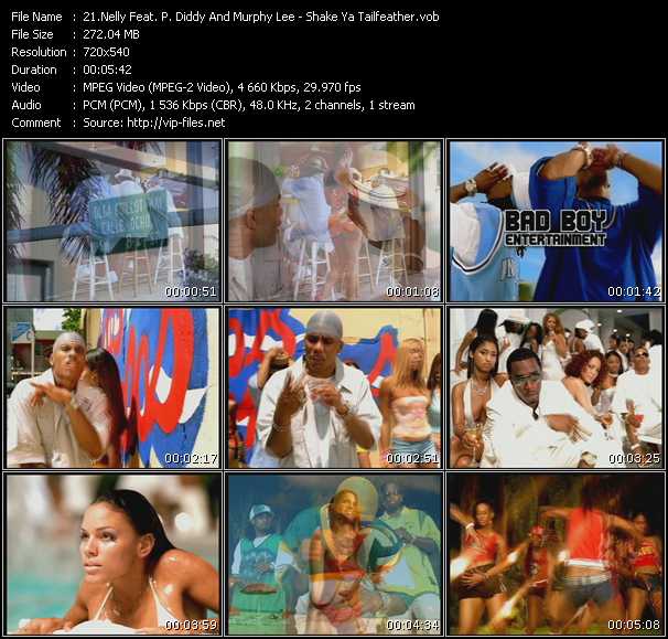 Nelly Feat. P. Diddy (Puff Daddy) And Murphy Lee video ”Shake Ya Tailfeather” from dvd ”Hot Video Classics Best Of 2003 Vol.1”