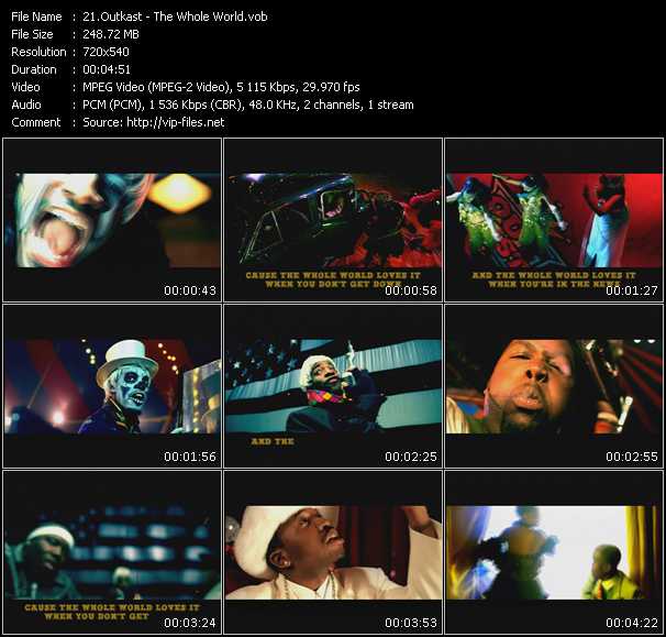 Outkast Feat. Killer Mike video ”The Whole World” from dvd ”Canada Hot Video February 2002”