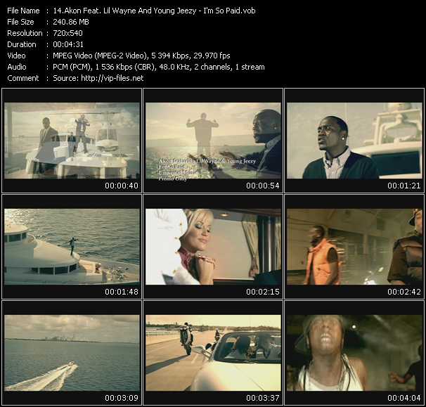 Akon Feat. Lil' Wayne And Young Jeezy video ”I'm So Paid” from dvd ”Canada Hot Video March 2009”