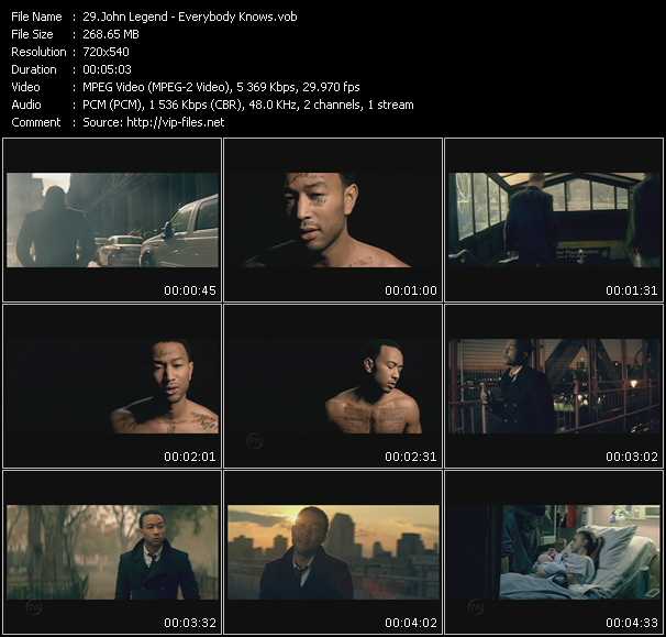 John Legend video ”Everybody Knows” from dvd ”Hot Video April 2009”
