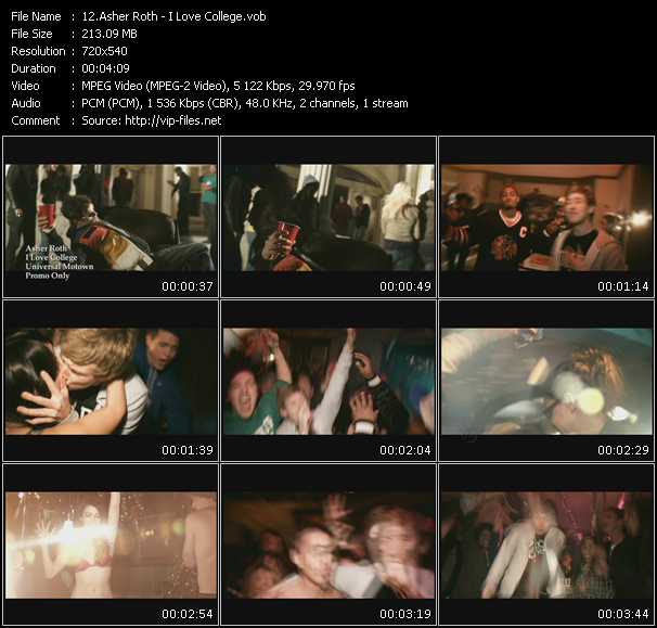 Asher Roth video ”I Love College” from dvd ”Express Video March 2009 Week 1”