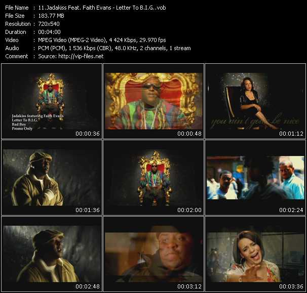 Jadakiss Feat. Faith Evans video ”Letter To B.I.G.” from dvd ”Express Video April 2009 Week 1”