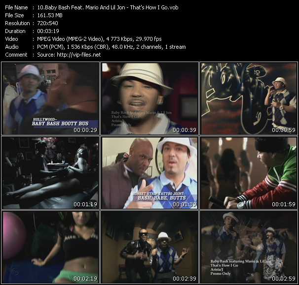Baby Bash Feat. Mario And Lil' Jon video ”That's How I Go” from dvd ”Express Video April 2009 Week 2”