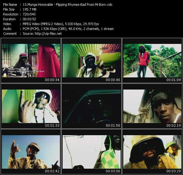Munga Honorable video ”Flipping Rhymes - Bad From Mi Born” from dvd ”Express Video September 2007 Week 1”