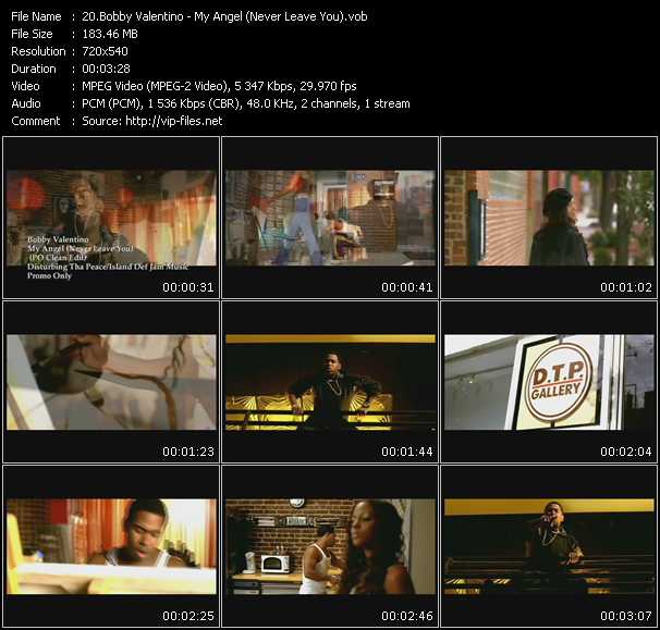 Bobby Valentino (Bobby V) video ”My Angel (Never Leave You)” from dvd ”Canada Hot Video March 2006”