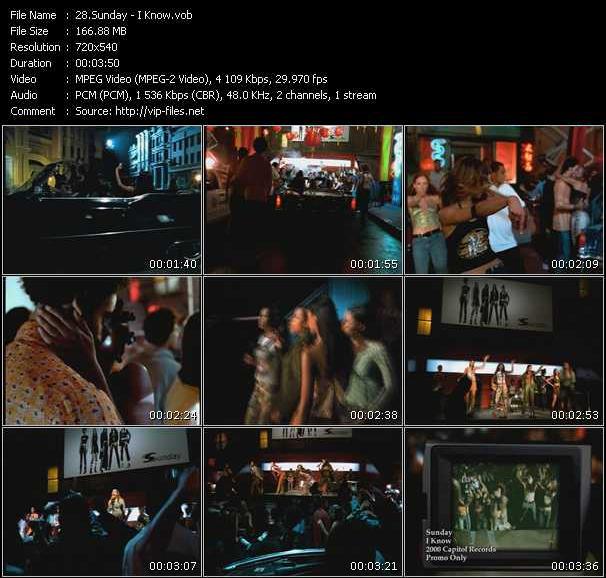 Sunday video ”I Know” from dvd ”Hot Video December 2000”
