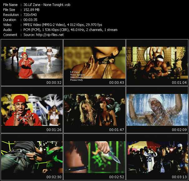 Lil' Zane video ”None Tonight” from dvd ”Hot Video December 2000”