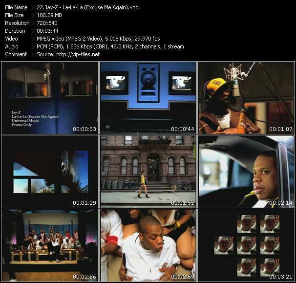 Jay-Z video ”La-La-La (Excuse Me Again)” from dvd ”Canada Hot Video August 2003”