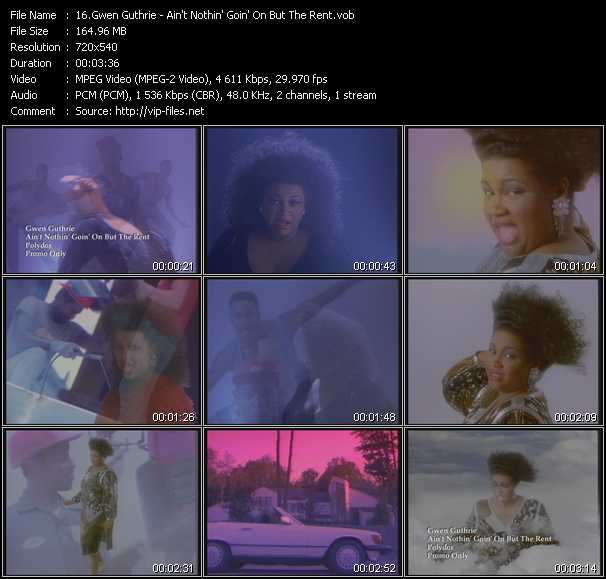Gwen Guthrie video ”Ain't Nothin' Goin' On But The Rent” from dvd ”Old Skool Vol.3”