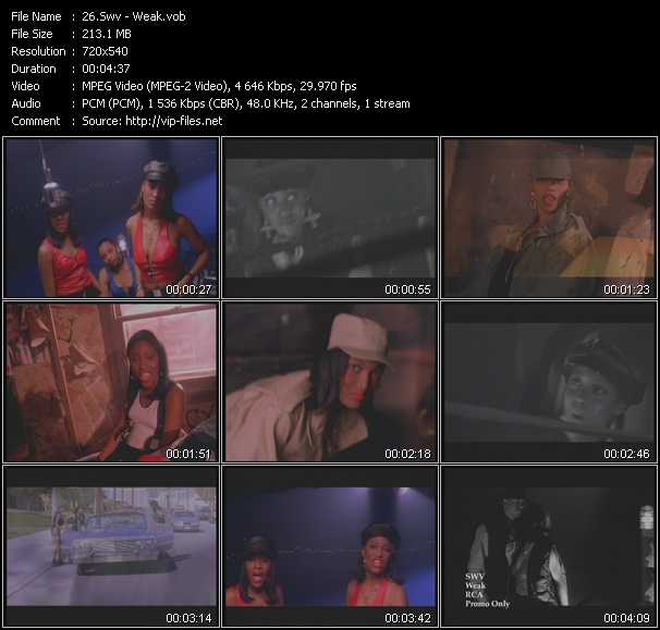 SWV video ”Weak” from dvd ”Old Skool Vol.3”