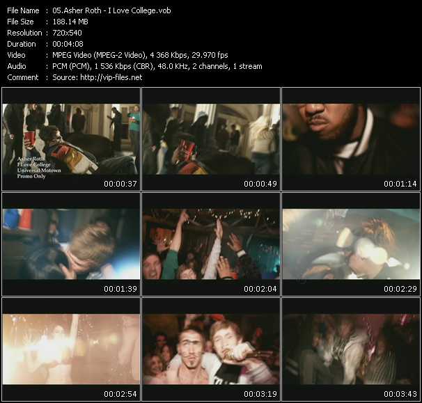 Asher Roth video ”I Love College” from dvd ”Urban Video April 2009”