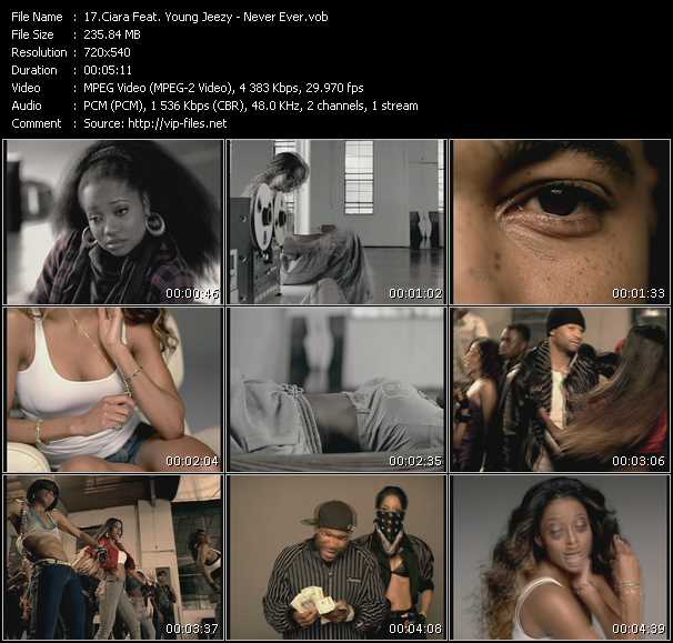 Ciara Feat. Young Jeezy video ”Never Ever” from dvd ”Urban Video April 2009”