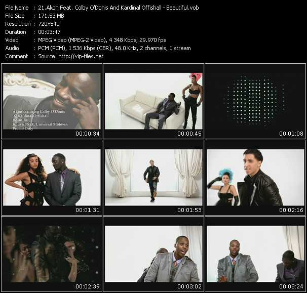 Akon Feat. Colby O'Donis And Kardinal Offishall video ”Beautiful” from dvd ”Urban Video April 2009”