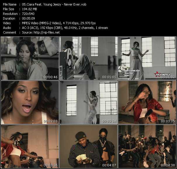 Ciara Feat. Young Jeezy video ”Never Ever” from dvd ”Rock America Urban March 2009”