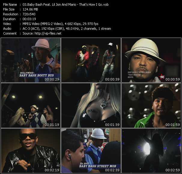 Baby Bash Feat. Lil' Jon And Mario video ”That's How I Go” from dvd ”Rock America Urban April 2009”
