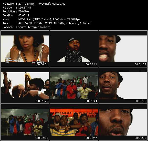 T Da Pimp video ”The Owner's Manual” from dvd ”Rock America Urban April 2009”