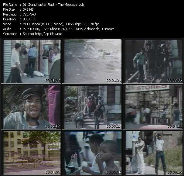 Grandmaster Flash And The Furious Five video ”The Message” from dvd ”Screenplay VJ-Pro Classic Vision Old Skool Vol.1 April 2005”