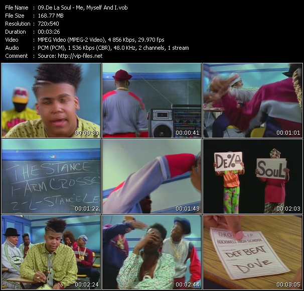 De La Soul video ”Me Myself And I” from dvd ”Screenplay VJ-Pro Classic Vision Old Skool Vol.1 April 2005”