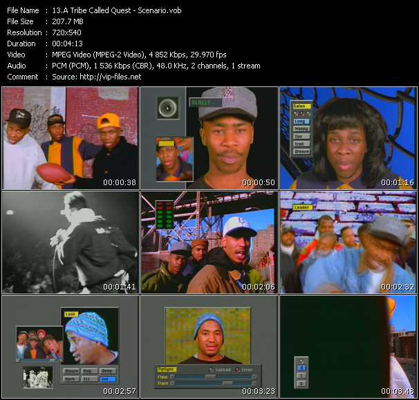 A Tribe Called Quest video ”Scenario” from dvd ”Screenplay VJ-Pro Classic Vision Old Skool Vol.1 April 2005”