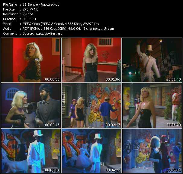 Blondie video ”Rapture (Extended Version)” from dvd ”Screenplay VJ-Pro Classic Vision Old Skool Vol.1 April 2005”