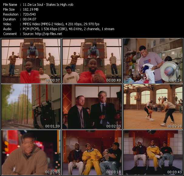 De La Soul video ”Stakes Is High” from dvd ”Screenplay VJ-Pro Classic Vision New Skool Vol.2 April 2009”