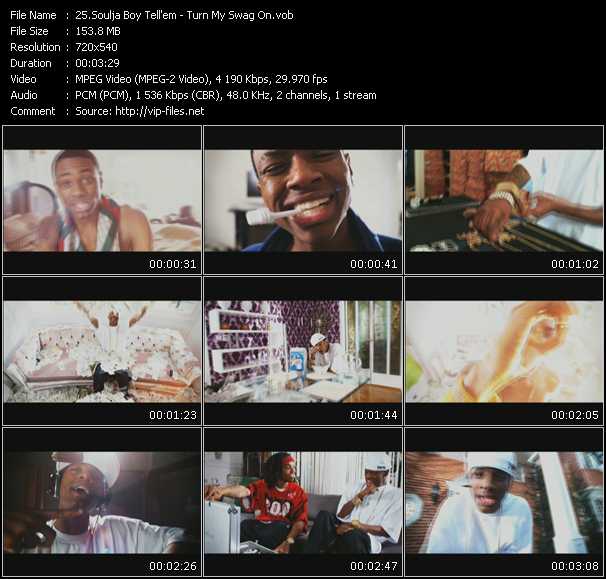 Soulja Boy Tell 'Em video ”Turn My Swag On” from dvd ”Screenplay VJ-Pro Hits Vision March 2009”