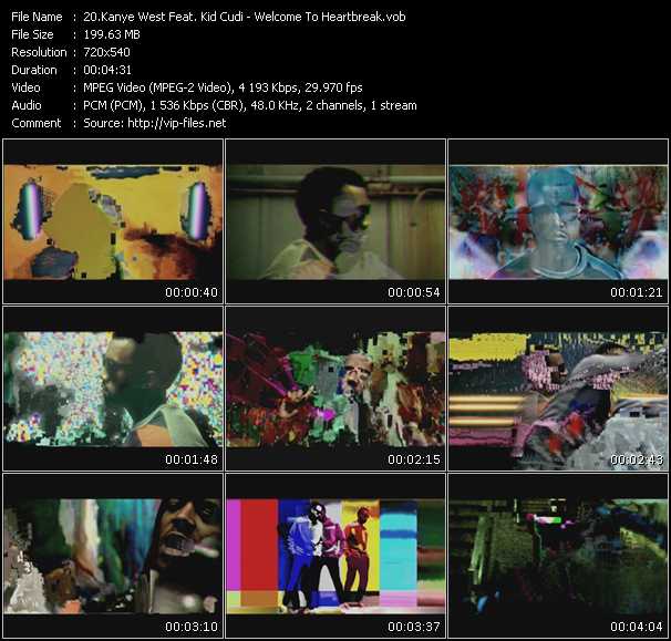 Kanye West Feat. Kid Cudi video ”Welcome To Heartbreak” from dvd ”Screenplay VJ-Pro Hits Vision April 2009”