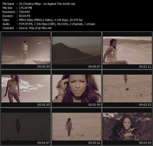 Christina Milian video ”Us Against The World” from dvd ”Screenplay VJ-Pro Hits Vision April 2009”