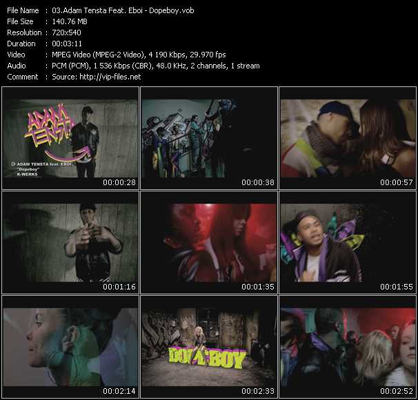 Adam Tensta Feat. Eboi video ”Dopeboy” from dvd ”Screenplay VJ-Pro Urban Vision March 2009”