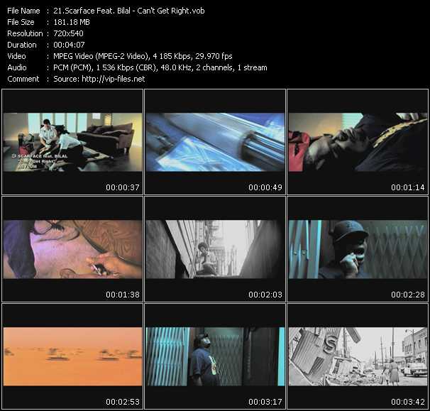 Scarface Feat. Bilal video ”Can't Get Right” from dvd ”Screenplay VJ-Pro Urban Vision March 2009”