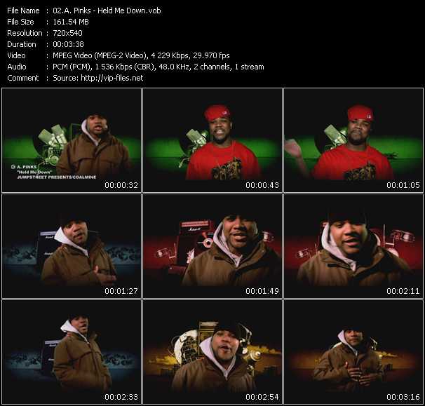A. Pinks video ”Held Me Down” from dvd ”Screenplay VJ-Pro Urban Vision April 2009”