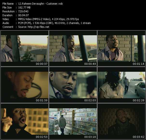 Raheem Devaughn video ”Customer” from dvd ”Screenplay VJ-Pro Urban Vision May 2008”