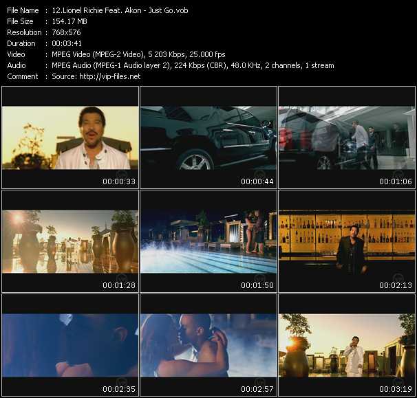 Lionel Richie Feat. Akon video ”Just Go” from dvd ”The Video Pool UK April 2009”