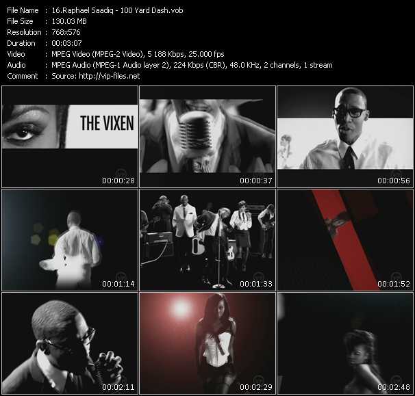 Raphael Saadiq video ”100 Yard Dash” from dvd ”The Video Pool UK April 2009”