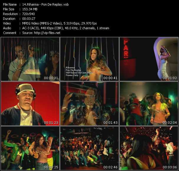 Rihanna video ”Pon De Replay” from dvd ”Woman Video Hits Vol.1”