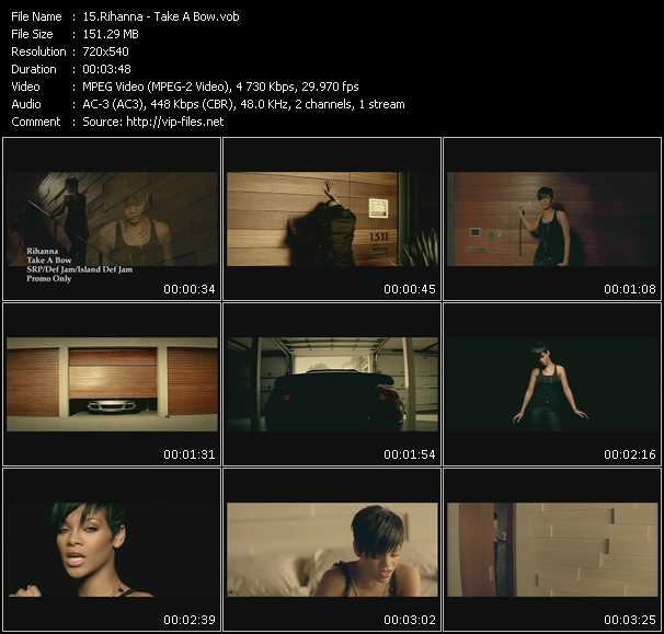 Rihanna video ”Take A Bow” from dvd ”Woman Video Hits Vol.5”