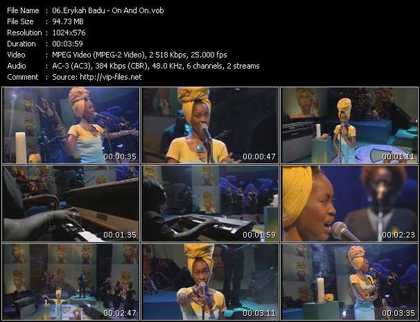 Erykah Badu video ”On And On (From "Later With Jools Holland")” from dvd ”Later... With Jools Holland. Best Of Hip Hop And Soul”