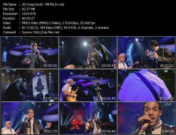Craig David video ”Fill Me In (From "Later With Jools Holland")” from dvd ”Later... With Jools Holland. Best Of Hip Hop And Soul”