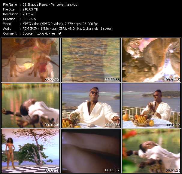 Shabba Ranks video ”Mr. Loverman” from dvd ”MixMash Reggae Vol.1”