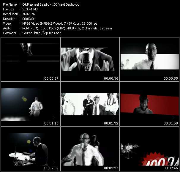 Raphael Saadiq video ”100 Yard Dash” from dvd ”MixMash Urban April 2009”