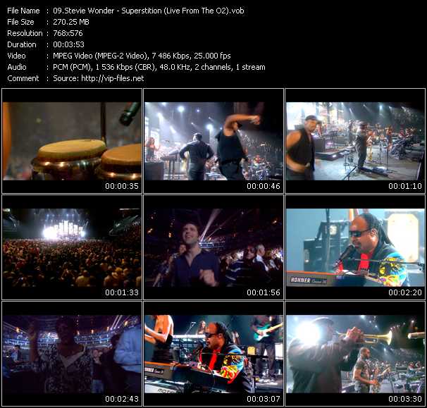 Stevie Wonder video ”Superstition (Live From The O2)” from dvd ”MixMash Urban April 2009”