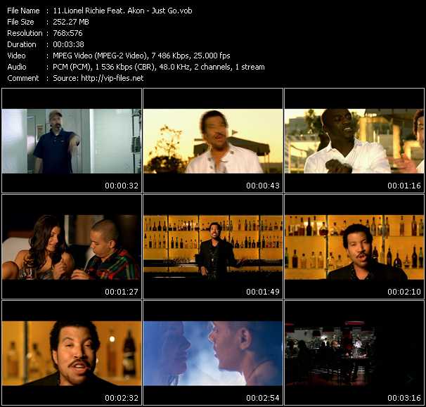 Lionel Richie Feat. Akon video ”Just Go” from dvd ”MixMash Urban April 2009”
