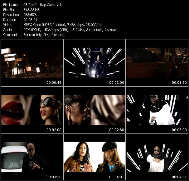 Rohff video ”Rap Game” from dvd ”MixMash Urban April 2009”