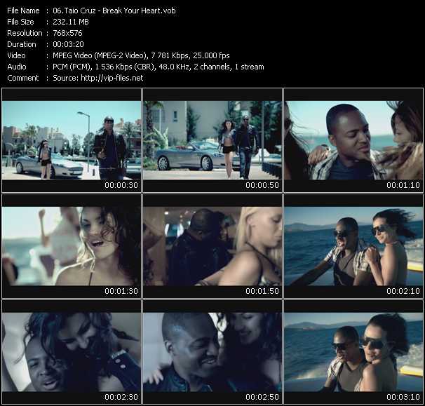 Taio Cruz video ”Break Your Heart” from dvd ”MixMash Urban August 2009”