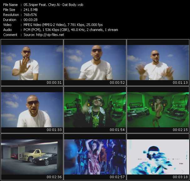 Sniper Feat. Chey.N video ”Dat Body” from dvd ”MixMash Urban September 2009”