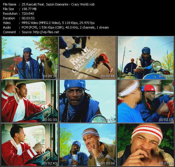 Rascalz Feat. Sazon Diamante video ”Crazy World” from dvd ”Canada Hot Video August 2002”